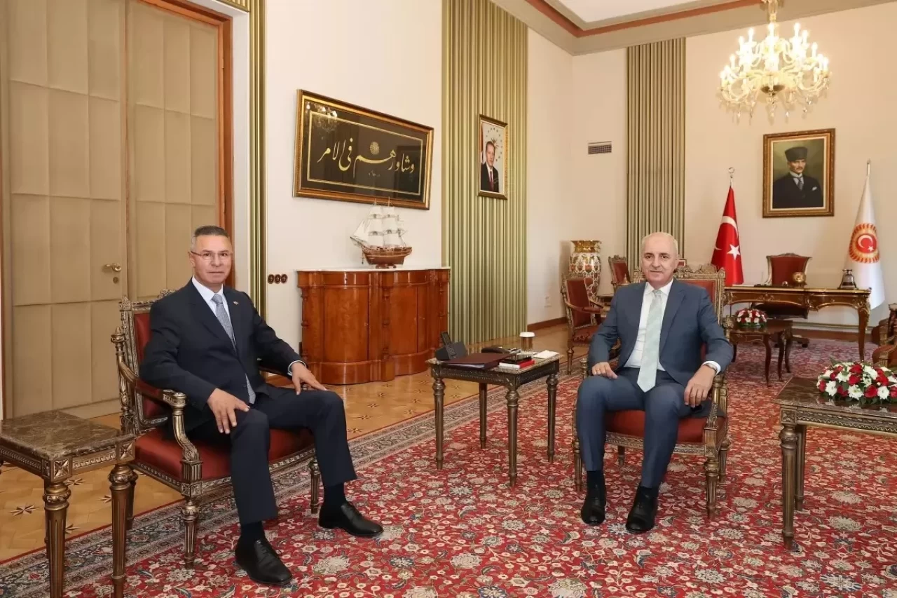 TBMM Başkanı Numan Kurtulmuş, Filistin Büyükelçisi Faed Mustafa'yı Kabul Etti