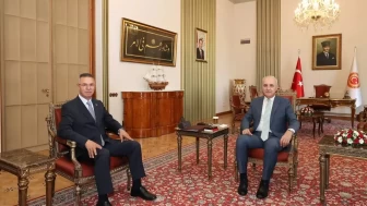 TBMM Başkanı Numan Kurtulmuş, Filistin Büyükelçisi Faed Mustafa'yı Kabul Etti