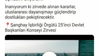 Emine Erdoğan, Çin'deki Şanghay İşbirliği Zirvesi'ne Dair Video Paylaştı