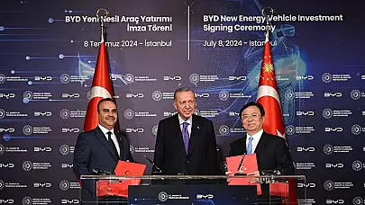 Çinli BYD, Türkiye'de büyük bir elektrikli araç yatırımı için anlaşma imzaladı.