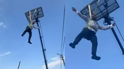 İşkence Gibi Eğlence: Damat Vinçle Kaldırılıp Çiftetelli Oynatıldı